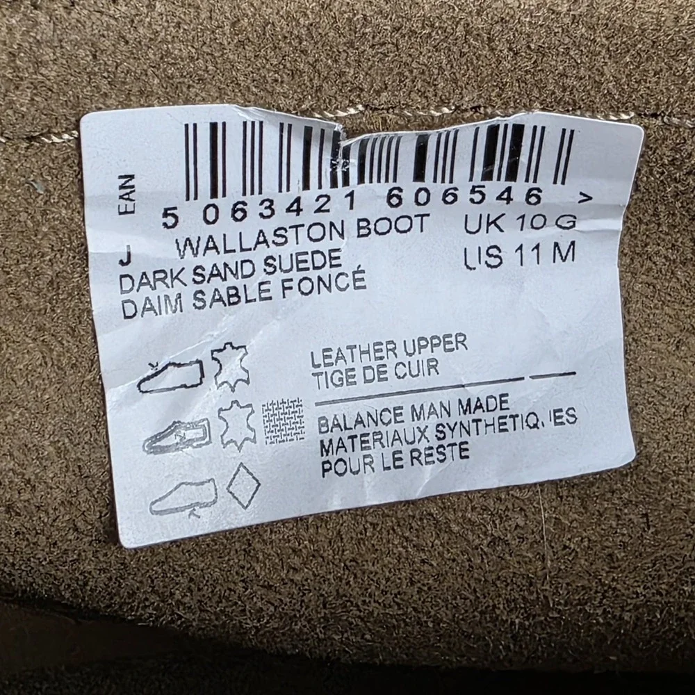 Clarks Wallaston Boots Mens Size 11 Sand Suede Wallabee Style Moc Toe Chukka